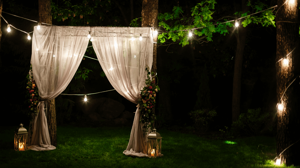 decoración de boda de noche