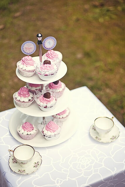 mesa de postre vintage