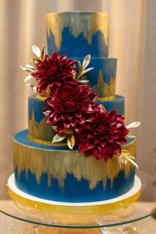 pastel de boda dorada